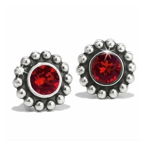 BRIGHTON “Twinkle” Ruby Silver Mini Earrings in Box